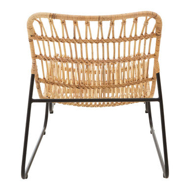 Rattan Chair and Footstool Set