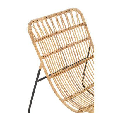 Rattan Chair and Footstool Set