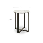 Marble Top Side Table With Black Iron Stand