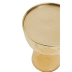 Retro Amber Glass Side Table with Gold-Tone Metal Frame