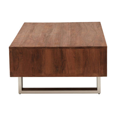 Acacia Wood Coffee Table with Drawer
