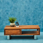 Acacia Wood Coffee Table with Drawer