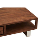 Acacia Wood Coffee Table with Drawer