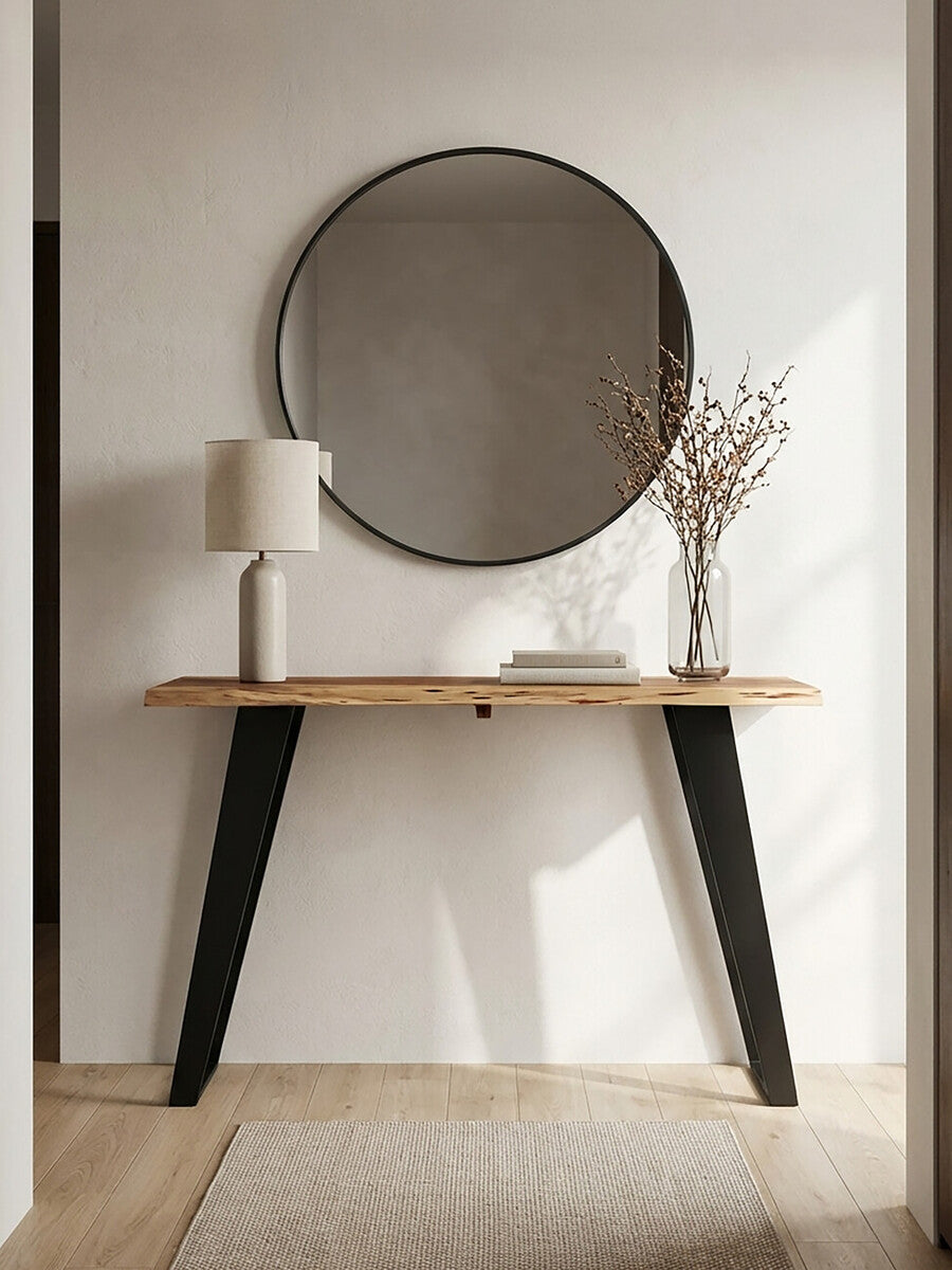 Natural Acacia Wood Live Edge Console Table