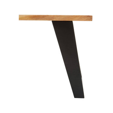 Live Edge Acacia Wood Top Coffee Table with Black Iron Legs
