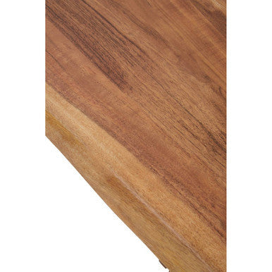 Live Edge Acacia Wood Top Coffee Table with Black Iron Legs