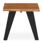 Brown Acacia Wood Top Side Table with Black Metal Legs