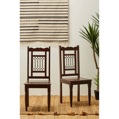 Dark Sheesham Wood Dining Chair
