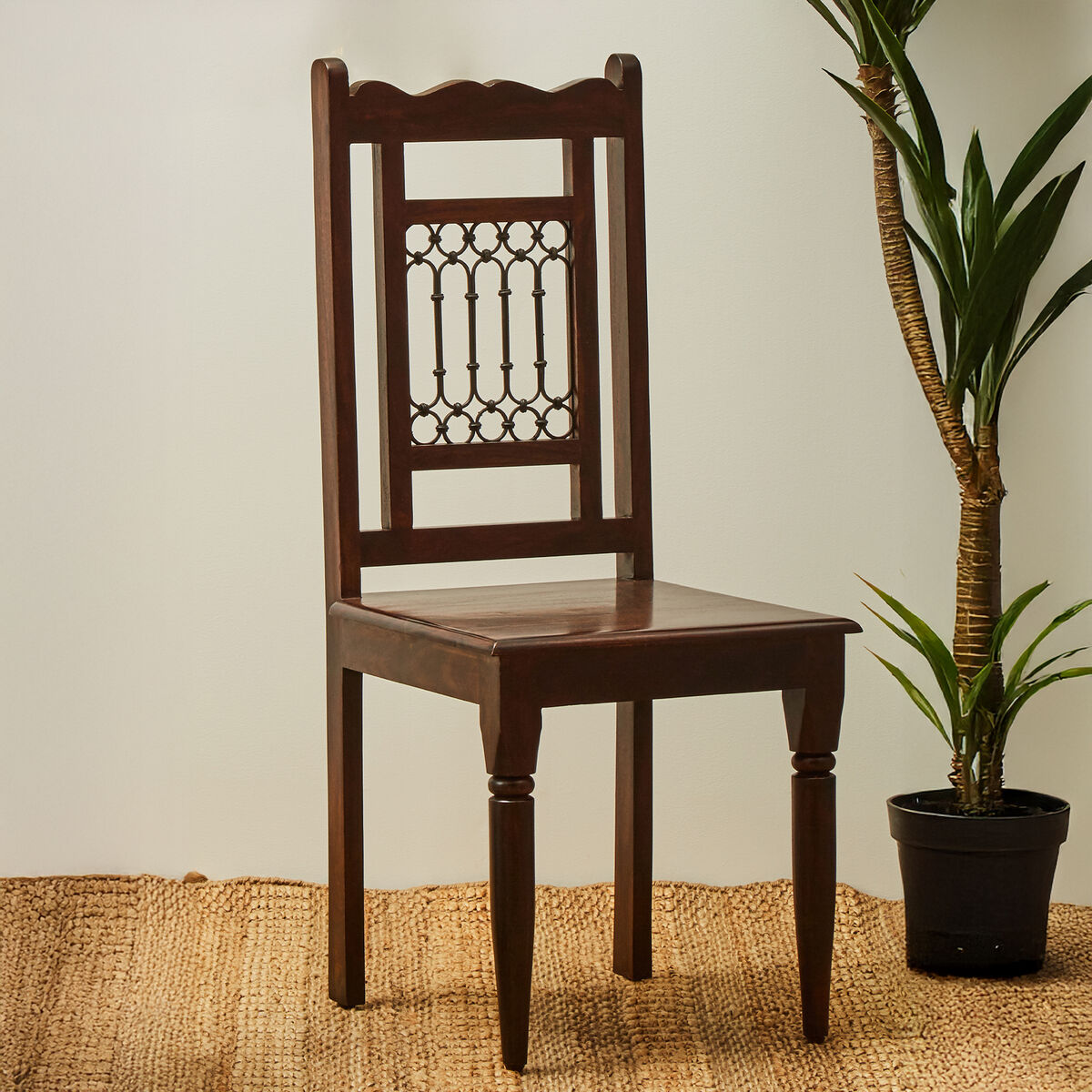 Dark Sheesham Wood Dining Chair