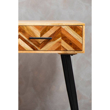 Natural Mango Wood 2-Drawer Console Table