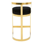 Black Velvet Bar Chair with Gold Finish Base