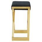 Black Velvet Bar Chair with Gold Finish Frame