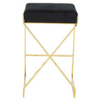 Black Velvet Bar Chair with Gold Finish Frame