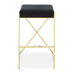 Black Velvet Bar Chair with Gold Finish Frame