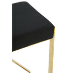 Black Velvet Bar Chair with Gold Finish Frame