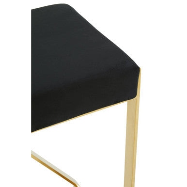 Black Velvet Bar Chair with Gold Finish Frame