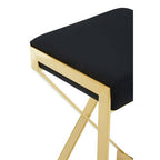 Black Velvet Bar Chair with Gold Finish Frame