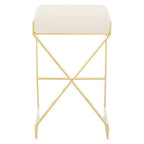 Ivory and Gold Finish Bar Stool