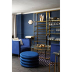 Ivory and Gold Finish Bar Stool