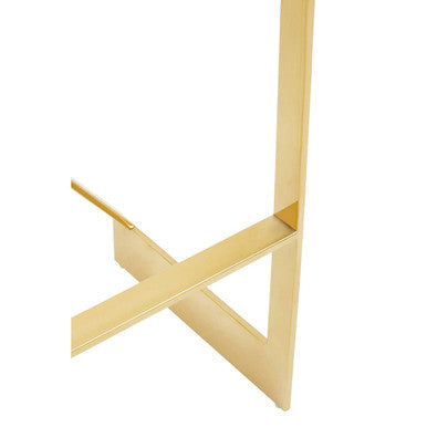 Ivory and Gold Finish Bar Stool