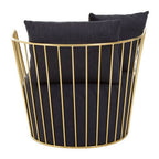 Black Fabric Chair with Gold Finish Frame