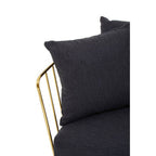 Black Fabric Chair with Gold Finish Frame