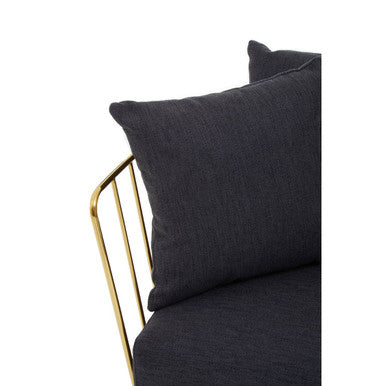 Black Fabric Chair with Gold Finish Frame