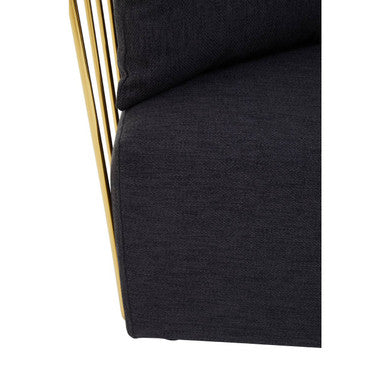 Black Fabric Chair with Gold Finish Frame