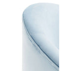 Aqua Blue Velvet Tub Armchair with Gold Finish Metal Legs
