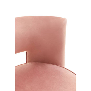 Pink Velvet Swivel Chair with Button Tufting