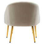 Mink Velvet Chair and Footstool with Gold Powder Coated Legs