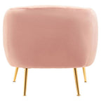 Pink Velvet Armchair with Gold Finish Metal Legs