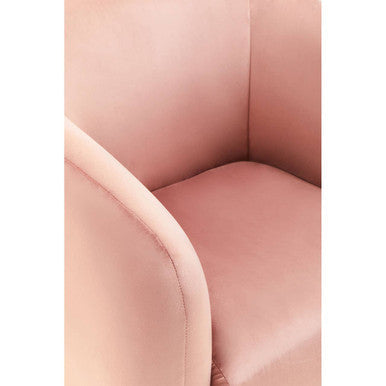 Pink Velvet Armchair with Gold Finish Metal Legs