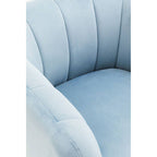 Blue Velvet Barrel Back Armchair with Gold Finish Legs