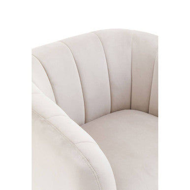 Silver Grey Velvet Barrel Back Armchair with Gold Finish Legs