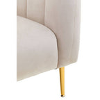 Silver Grey Velvet Barrel Back Armchair with Gold Finish Legs