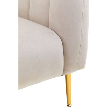 Silver Grey Velvet Barrel Back Armchair with Gold Finish Legs