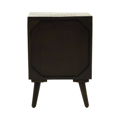 Black Mango Wood and Brass Effect 1 Door Small Cabinet