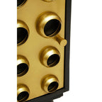 Black Mango Wood and Brass Effect 1 Door Small Cabinet