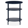 Black Marble Top 3 Tier Round Side Table with Slim Iron Frame
