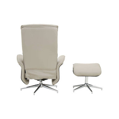 Mink Leather Effect Recliner and Footstool Set