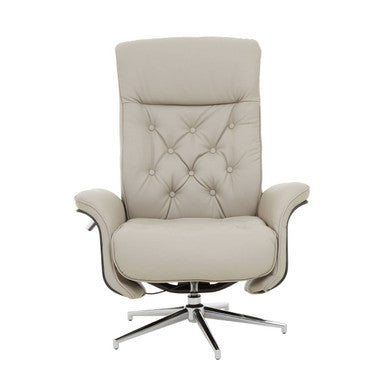 Mink Leather Effect Recliner and Footstool Set