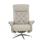 Mink Leather Effect Recliner and Footstool Set
