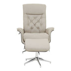 Mink Leather Effect Recliner and Footstool Set