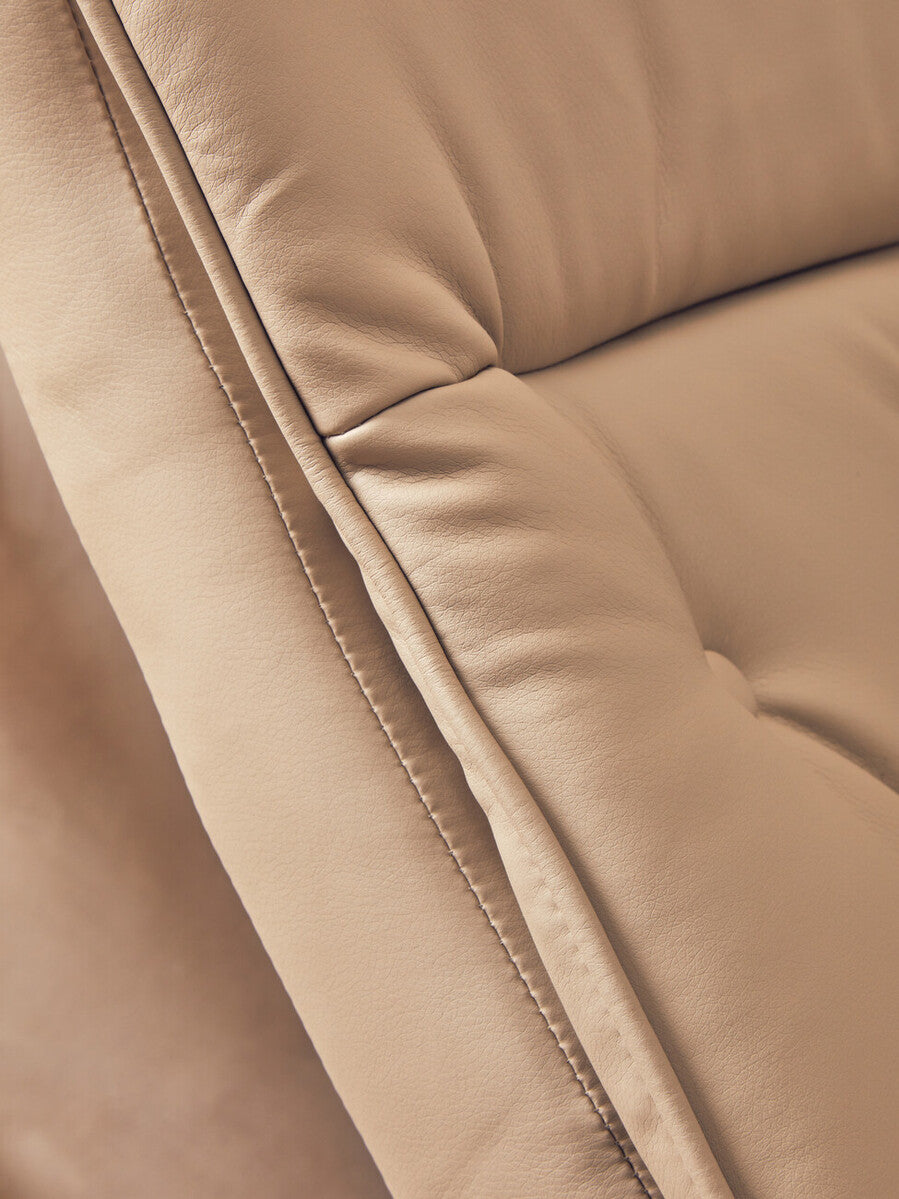 Mink Leather Effect Recliner and Footstool Set
