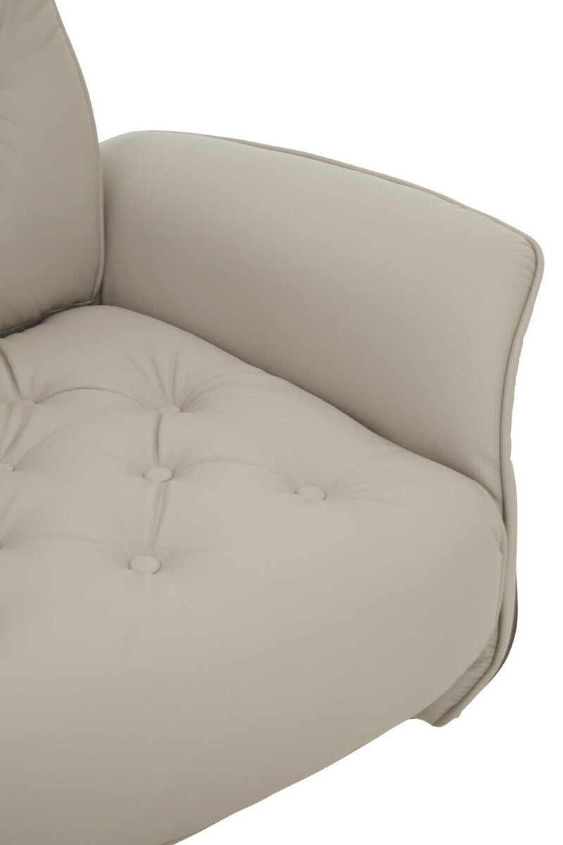 Mink Leather Effect Recliner and Footstool Set