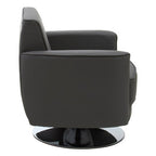 Grey Leather Effect Swivel Chair