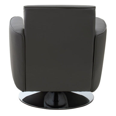 Grey Leather Effect Swivel Chair