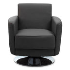 Grey Leather Effect Swivel Chair