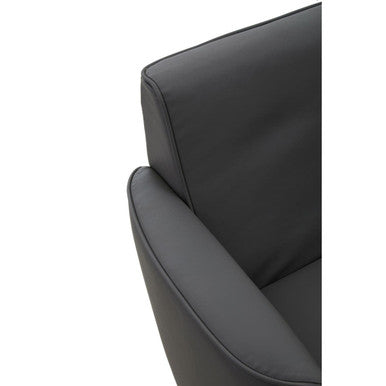 Grey Leather Effect Swivel Chair